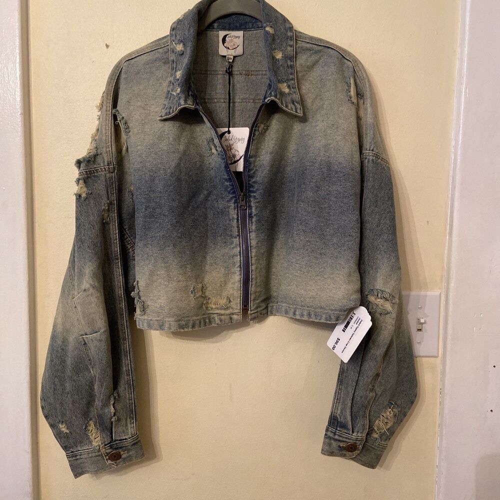 Jaded Gypsy uptown Crop denim Jean Jacket Denim Jacket Womens Size Small/Medium